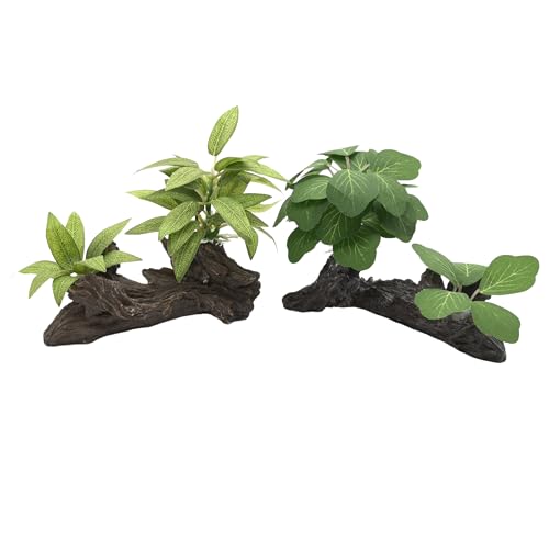 M2cbridge Artificial Fish Tank Plants Silk Aquarium Plastic Plant Aquatic Water Grass Foreground Decor(2PCS Big Green) - color: 2pcs Big Green
