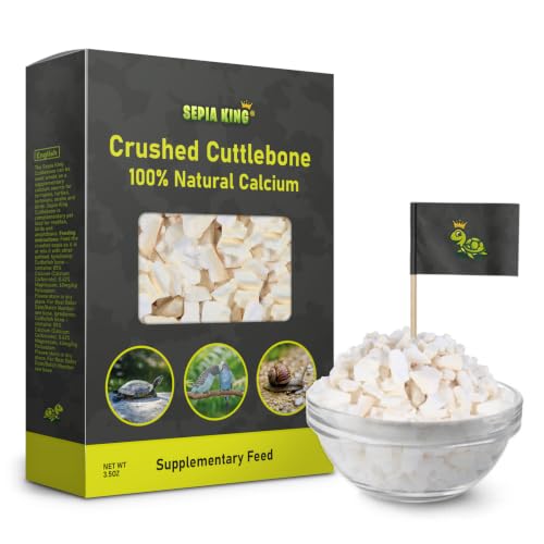 Sepia King - Crushed - 100% Natural Calcium Supplement - Premium Cuttlebone Perfect for Birds, Tortoises, Snails, Reptiles - 3.5 oz