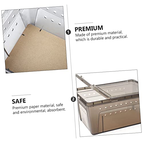 BESPORTBLE Reptile Breeding Box Cushion Paper Kraft Paper Mat for Reptiles Box Liner Moisture Absorbing and Durable Breeding Supplies