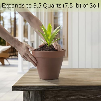 Coconut Coir Potting Soil for Indoor Plants - Expands to 3.5 Quart (7.5 lb) | Bonsai Soil Discs Perfect for General Houseplants, Herbs, and Bonsai Trees - Expands with Water - size: 3.5 Quart