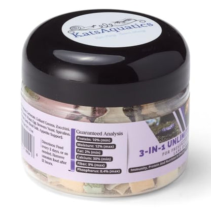 Unlimited Edition Calcium - 3 Flavors in 1 Jar, for Strong Shells, Healthy Molts, 100% Natural, Does Not Dissolve in Water, Fast Sinking for Shrimp, Snails & More! Biologist Made in USA