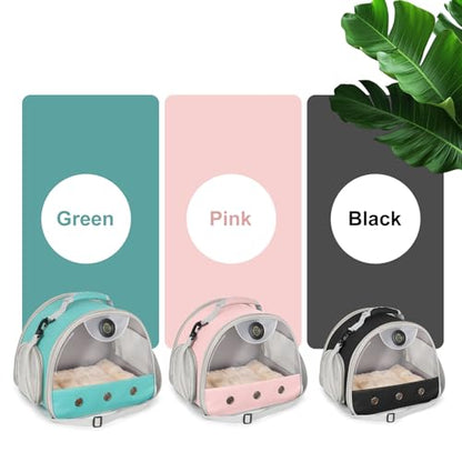 Bearded Dragon Travel Backpack Carrier with Reptile Thermometer and Humidity Gauge Lizard Travel Cage Space Capsule Clear Bubble Window Astronaut Reptile Bag for Ball Python (Green, Carrier) - color: Green, size: 12.0"L x 7.0"W x 12.0"H
