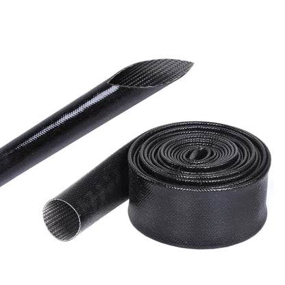 Silicone Fiberglass Sleeve High Temperature Heat Shield Wire Protective Electrical Insulation Self-extinguishing Black (3/4"-16ft) - style: 3/4"-16ft