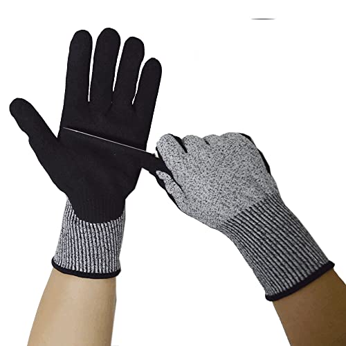 Cut Resistant Nitrile Gloves and Sleeves with EN388 Level 5 Protection - color: Grey