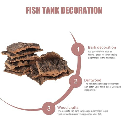KESYOO 10pcs Reptile Tree Bark Platforms Turtle Basking Platforms Terrarium Decor Climbing Hides for Reptile Habitat