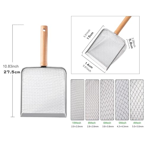 Cat Litter Scoop with Long Handle, Sifting Cleaning Tool for Kitty Litter, Lizard, Reptile Pet Waste, Litter Pan Cleaner- Mesh Spacing 6 - color: Mesh Spacing 6