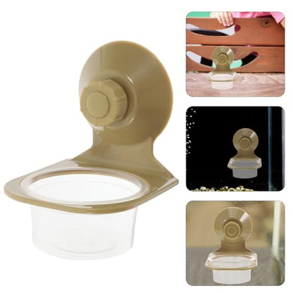 Healifty Reptile Feeding Bowl with Suction Cup Design for Small Pets and Reptiles, Abs Multifunctional Water and Food Dish, Easy to Clean for Terrarium Tank Use