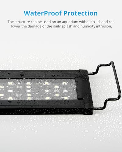 NICREW SkyLED Plus Aquarium Plant Light, Freshwater Fish Tank Light with Ramp Up and Dim Down, Spectrum Adjustable and Lighting Schedule Programmable with Controller, 12-18 Inches, 11 Watts - size: 12 - 18 in