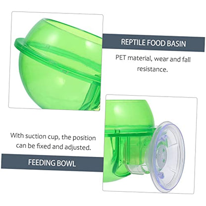 Angoily 4pcs Reptile Feeding Bowl Cup Water and Food Dish for Lizards Geckos and Other Crawling Pets Easy to Clean and Stable Design - color: Greenx2pcs, size: 8X10CMx2pcs