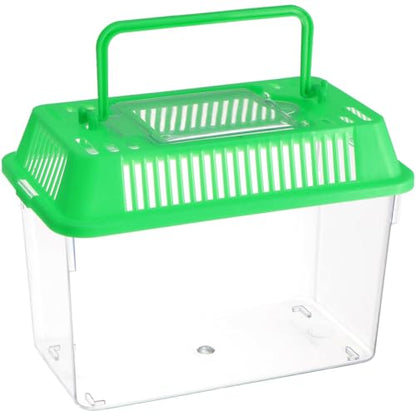 Ipetboom Mini Fish Tank: Plastic Goldfish Aquarium Habitat for Shrimp Turtle Shrimp - Small Reptile cage with Handle, 5.9x3.5x4.3 Inches (Random Color)