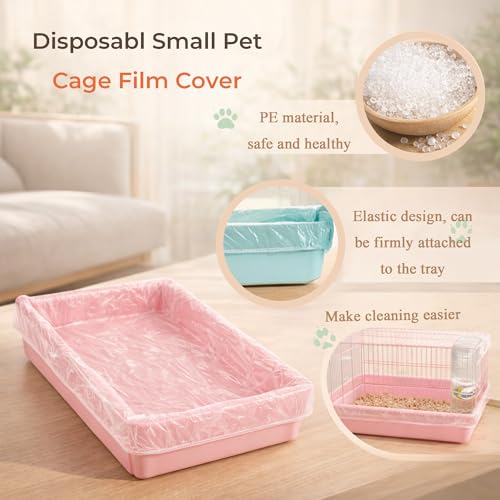 50 Disposable Cage Tray Liners for Pets, 47.2 x 47.2 in | Quick Tray Changes, Keeps Cages Cleaner, Contains Bedding and Waste, Easy Cleanup, for Rabbits, Guinea Pigs and Small Pets - size: L(47.2 x 47.2'')