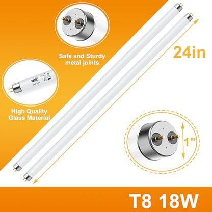 LUCKY HERP T8 18W UVB 10.0 Reptile Light, UVA UVB Reptile Light Bulb 2 Pack, Fluorescent Lamp for Reptiles Amphibians Lizards Chameleons - size: 24inch 10.0