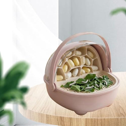 Silkworm Breeding Box Transparent Small Animal Feeding Container Removable Habitat Cage Portable Reptile Carrier with PP Material for Turtle Frog Snak, Pink - color: Pink