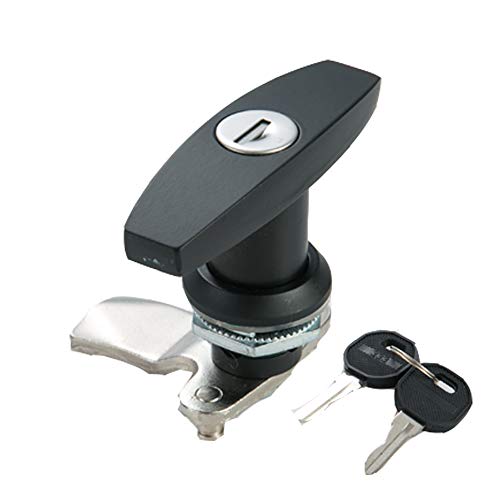 2PCS T Handle Lock Keyed Alike RV Garage Cabinets Letter-Box Drawer Black - size: 3"x2.3"