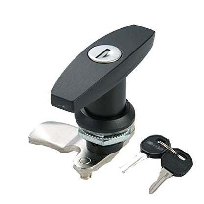2PCS T Handle Lock Keyed Alike RV Garage Cabinets Letter-Box Drawer Black - size: 3"x2.3"