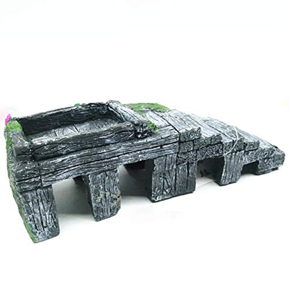 Reptile Breeding Box Shelter Habitat Decor Terrarium Hideout Turtle Basking Ramp Water Bowl Feeding Humidify Hide Caves - size: M
