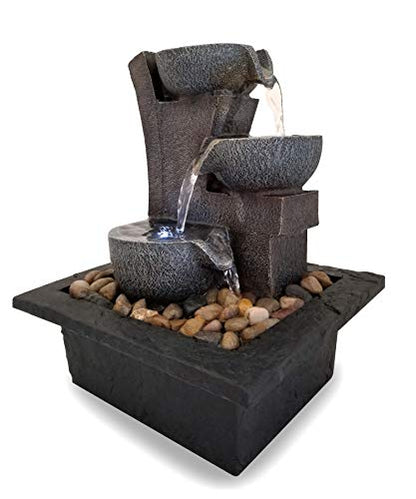 Danner Manufacturing, Inc., Aura Meditation Fountain with 3 Tiered LED Waterfall, Pack of 1, 03801