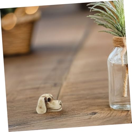 Luxshiny 20pcs Animal Skull: Mini Dog Head Figurine for Aquarium Terrarium Flowerpots - Resin Puppy Head Statues Decorations for Halloween Garden Patio Backyard