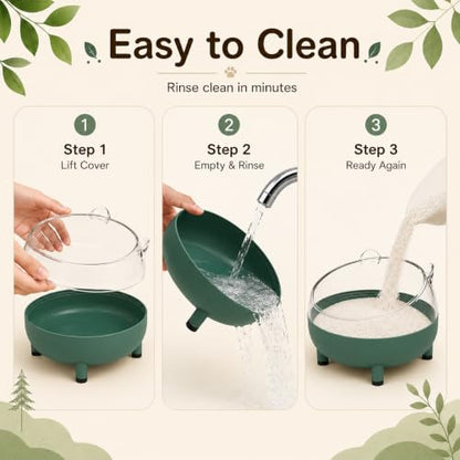 Meow&Woof Hamster Sand Bath Container, Large Sandbox Toilet Gerbil Batheoom, Tiny Chinchilla Dust Bathtub Sand Bath Box for Hamster Cage Accessories 5.2 Inch-Dark Green - color: Dark Green