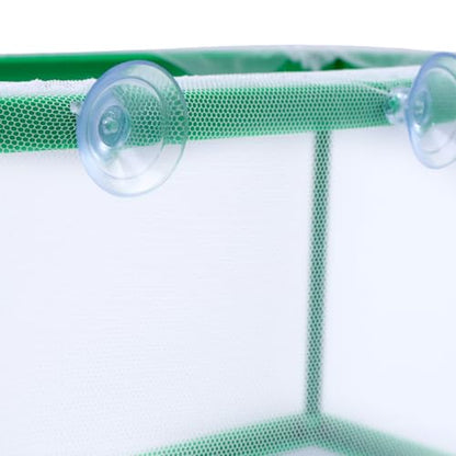 MY MIRONEY 2PCS 10.43" x 5.91" x 5.91" Fish Tank Breeder Green Nylon Fish Incubator Mesh Box Aquarium Fish Fry Hatchery Breeder with Suction Cups - style: 10.43" x 5.91" x 5.91"; Green; without Divider