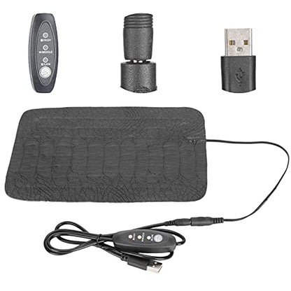 Reptile Heating Pad, 3 Level Temperature Adjustment Cold Silicone Wire Reptile Heat Mat, Terrarium Heating Pad with USB Powered PU Leather Surface for Tortoises Snakes (Small 26x5cm) - size: Small 26x5cm