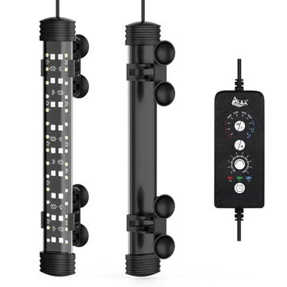 AQQA Submersible LED Aquarium Light, 24/7 Mode Full Spectrum Fish Tank Light, 4 Rows Beads with 9 Colors Choice, IP68 Waterproof Aquarium Plant Light, Adjustable Brightness Timer, 7 Adjustable Angle - size: 11.22In ( For 11.81''-22.83'' Length Fish Tank)