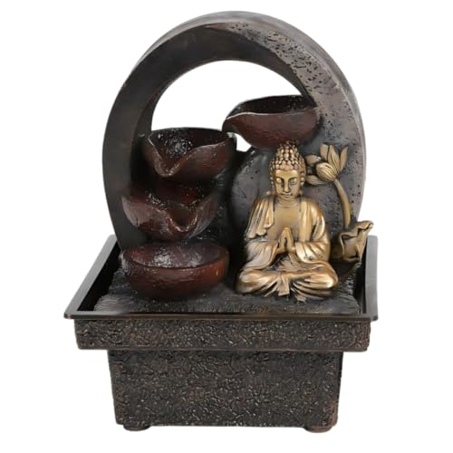 Tabletop Water Fountain Buddha Statue - Desktop Indoor Waterfall Fountain Tabletop Humidifiers Home Decoration for Office, Living Room, or Bedroom - color: L802