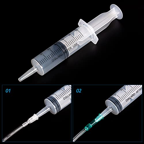 SHAOTONG 60ml Syringe with 40 Inch Tube and Tip Adapter, for Feeding Pets, Liquid Refilling, Drawing Oil Fluid - size: 60ML/CC