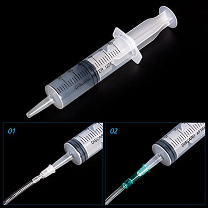 SHAOTONG 60ml Syringe with 40 Inch Tube and Tip Adapter, for Feeding Pets, Liquid Refilling, Drawing Oil Fluid - size: 60ML/CC