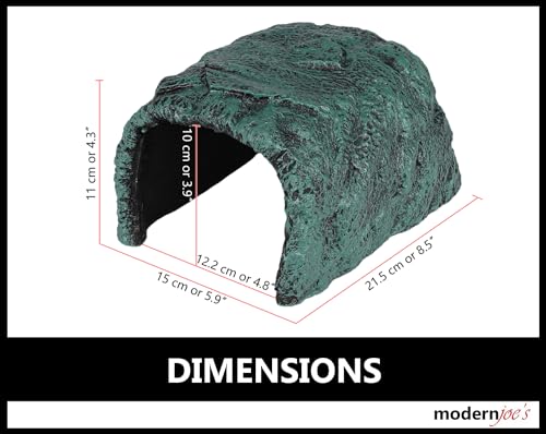 MODERNJOE'S Stone Cave Shelter Hiding Turtle House - Rock Hideout Cave for Reptile.Decorative for Aquariums & Terrariums.Perfect for Lizards,Snakes,Amphibians,Frogs,Turtles,Bearded Dragons -Large size