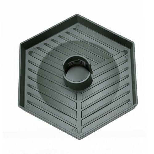 GLOGLOW Reptile Water Dispenser Automatic Gravity Feeder Tank Hex Anti Slip Tray, Low Level No Spill Design for Bearded Dragon Turtle Snake, Self Refilling Terrarium Bowl (Dark Green) - color: Dark Green