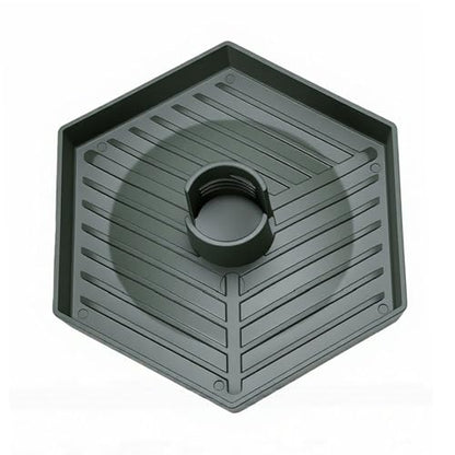 GLOGLOW Reptile Water Dispenser Automatic Gravity Feeder Tank Hex Anti Slip Tray, Low Level No Spill Design for Bearded Dragon Turtle Snake, Self Refilling Terrarium Bowl (Dark Green) - color: Dark Green