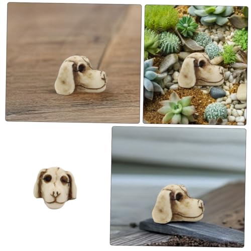 Luxshiny 20pcs Animal Skull: Mini Dog Head Figurine for Aquarium Terrarium Flowerpots - Resin Puppy Head Statues Decorations for Halloween Garden Patio Backyard