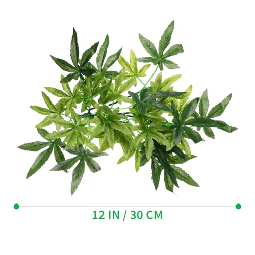 Aquarium Reptile Plants Artificial Plastic Leaves Hanging Silk Terrarium Plant with Suction Cups,Simulation Landscape Decorations for Bearded Dragons,Lizards,Geckos,Snake