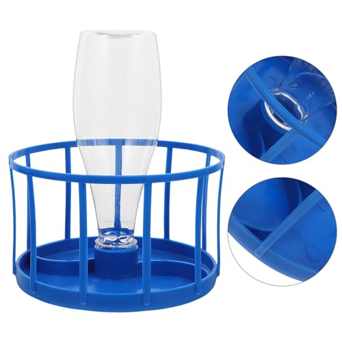 Toddmomy Automatic Reptile Water and Food Dish Bowl, Dark Blue Dual-Function Feeding Tray for Tortoises, Lizards, and Terrarium Pets with Large Capacity Water Reservoir