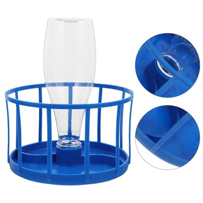 Toddmomy Automatic Reptile Water and Food Dish Bowl, Dark Blue Dual-Function Feeding Tray for Tortoises, Lizards, and Terrarium Pets with Large Capacity Water Reservoir
