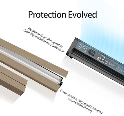 T5 HO 10.0 UVB Light for Reptiles, 24W Light Fixture Combo Kit with Switchable 5.0 & 10.0 UVB Output, 22" Fluorescent Tube UVA UVB Reptile Light for Reptile Eco-Tanks and Aquariums