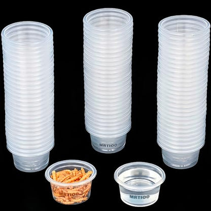 100pcs 1oz Crested Gecko Food and Water Feeding Cups, Reptile Feeder Bowls, for Lizard and Other Small Pet Ledge Accessories Supplies - color: 1oz 100