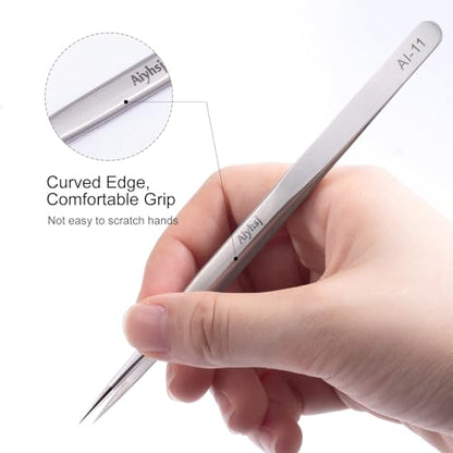 Precision Tweezer, Upgraded Professional Pointed, High-end Stainless Steel Tweezers for Craft, Electronics, Soldering, Model, Laboratory Work, Jewelry-Making - style: Fine Tip Straight LONG (5.5in)