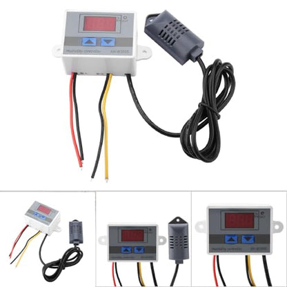 Digital Humidity Controller, 12V 24V 220V Humidistat Switch Sensor, Greenhouse Humidity Monitor, LCD Humidity Display(12V)