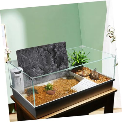 2pcs Reptile Box Backdrop Terrarium Background Vivarium Background 3D Reptile Background for Terrarium Vivarium Decoration Aquarium Rocks Reptile Tank Background Reptiles Animal Pu