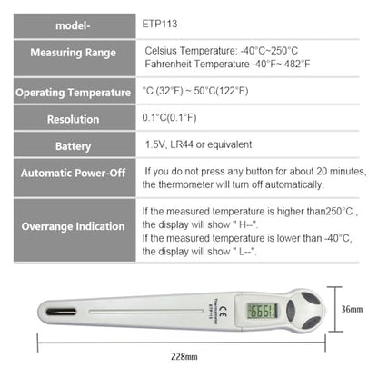 allsun Digital Meat Thermometer with Stainless Steel Probe, High Precision °C/°F Cooking Thermometer for Kitchen, Food & Home Use