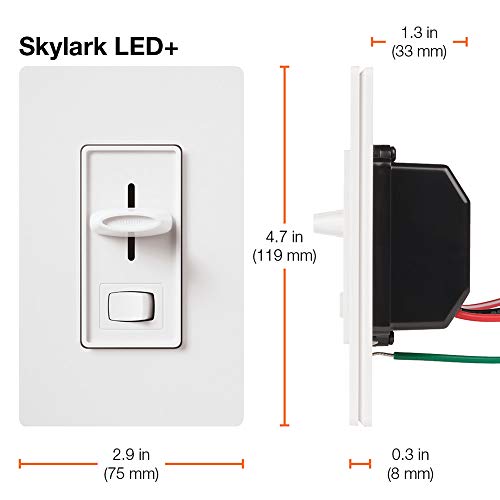 Lutron Skylark LED+ Dimmer Switch for Dimmable LED, Lutron Dimmer Switch For Halogen and Incandescent Bulbs, 150W/Single-Pole or 3-Way, SCL-153P-BR, Brown - color: Brown