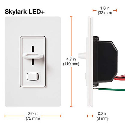 Lutron Skylark LED+ Dimmer Switch for Dimmable LED, Lutron Dimmer Switch For Halogen and Incandescent Bulbs, 150W/Single-Pole or 3-Way, SCL-153P-BR, Brown - color: Brown