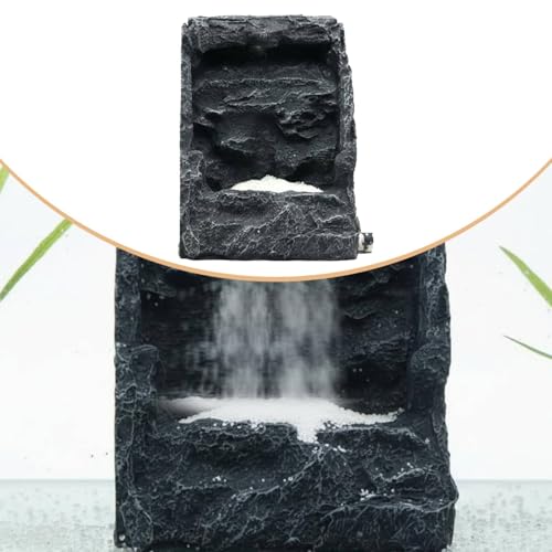 Aquarium Landscape Aquatic Accessory Fish Tank Waterfall Ornament Resin Rockery Dynamic Continuous Circulation Suitable for Home Aquariums Decoration 14x13x18cm
