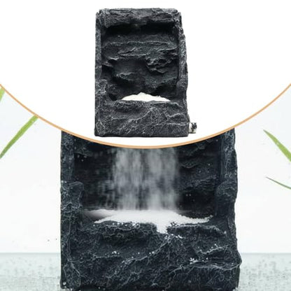 Aquarium Landscape Aquatic Accessory Fish Tank Waterfall Ornament Resin Rockery Dynamic Continuous Circulation Suitable for Home Aquariums Decoration 14x13x18cm