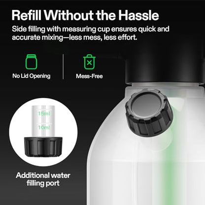 VIVOSUN 50oz Pump Sprayer, Portable Water Spray Bottle for Spraying Plants, Flowers, Weeds and Cleaning, Hand Pump with Side Filling Port, Measuring Cup, Adjustable Nozzles - size: 50oz