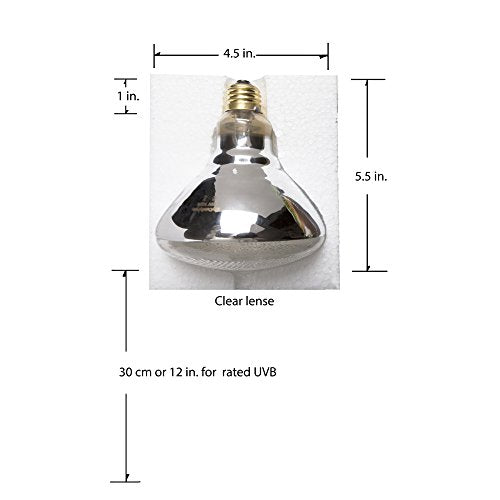 UVB Light and UVA 2-in-1 Reptile Bulb 100W for Bearded Dragons and All Reptiles (400 UVB)