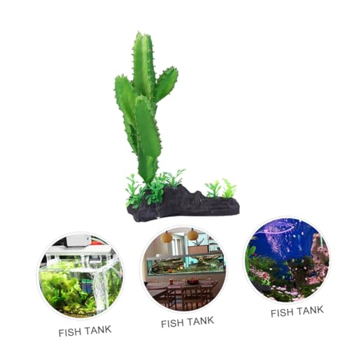 Artificial Aquarium Cactus Plant Simulation Plastic Fish Tank Decor Ornament for Home and Reptile Terrarium Landscaping