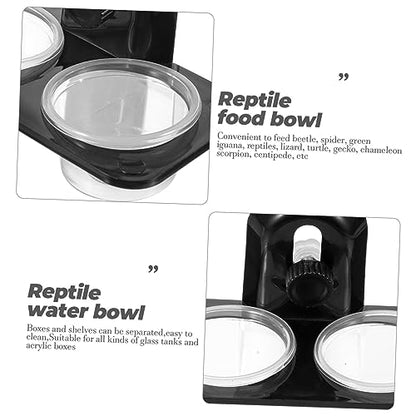 TEHAUX Reptile Food Tray Bowl Pet Feeder for Gecko Turtle Easy Screw Multifunctional Container Bowl - size: Size 1